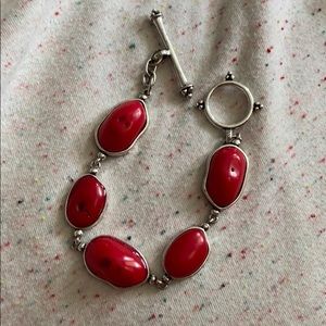 Lucky Brand red stone bracelet